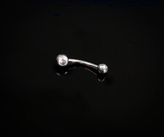 14g CZ Curved Barbell