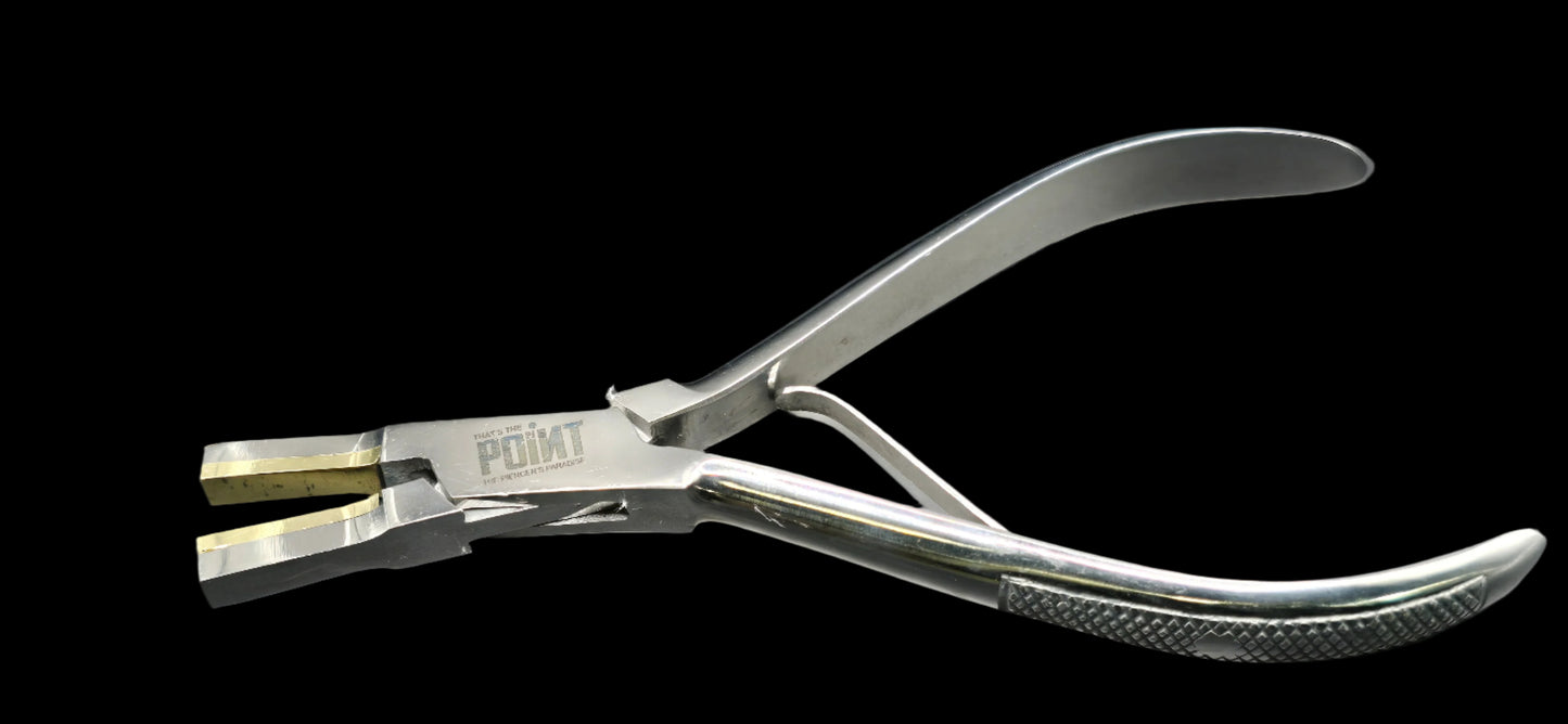 Flat nose plier w/ brass jaw